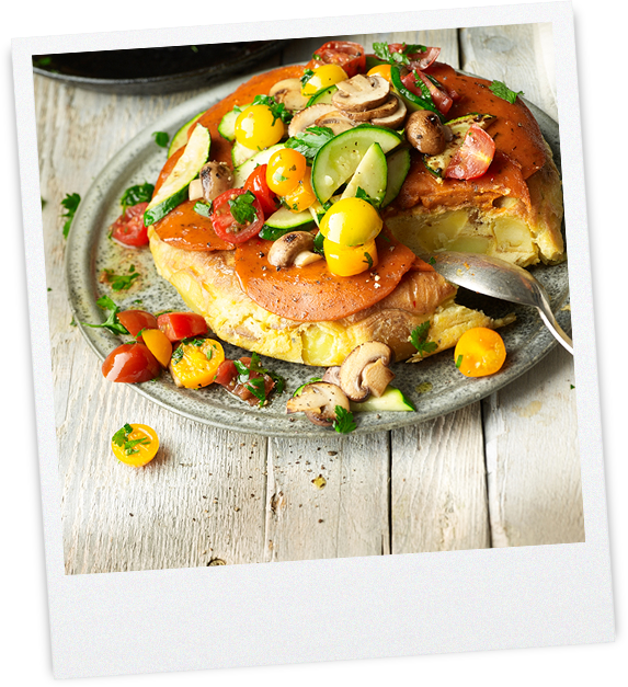 Tortilla mit Gemüsetopping