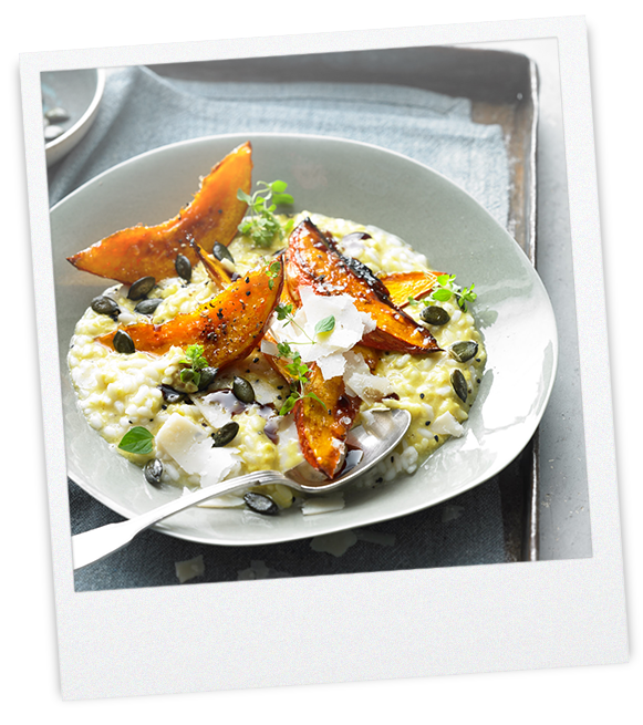 Risotto mit geröstetem Kürbis