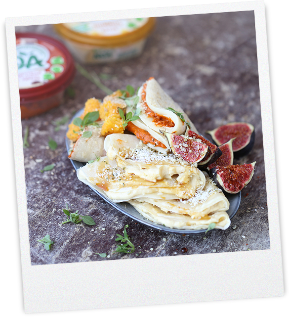 Crepes mit süß und herzhaft Füllung