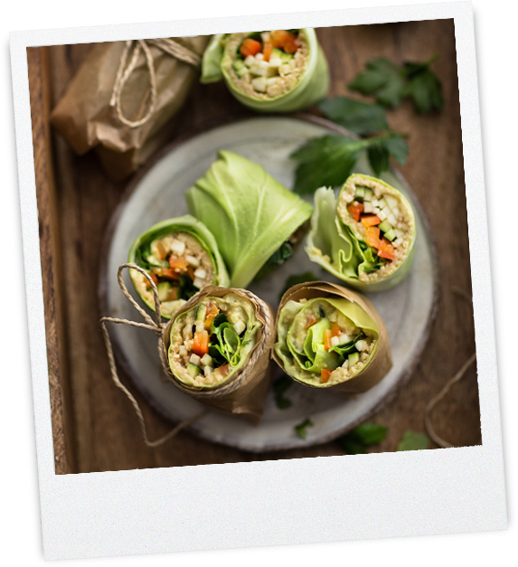 Salatwraps mit Gemüse-Couscous