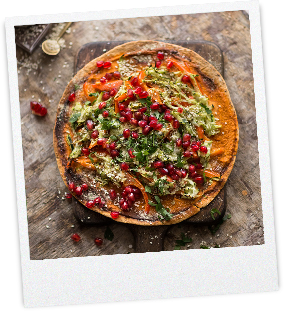 Wrap-Pizza mit Gemüsebelag