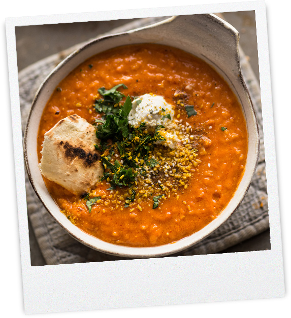 Doppelte Linsensuppe mit Paprika-Chili