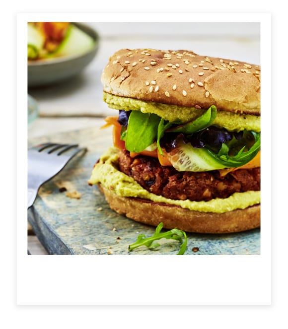 Rote-Bete-Linsen-Burger mit Kichererbsen
