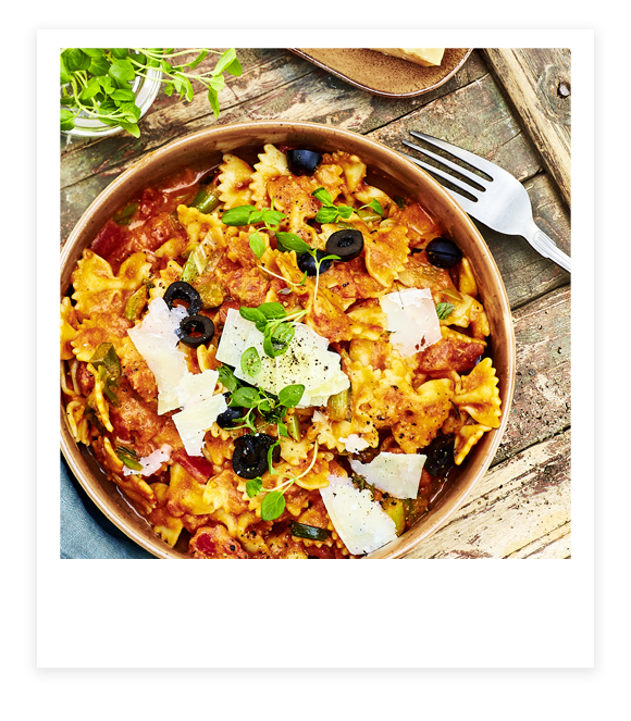 Schnelle One-Pot-Pasta mit Paprika-Tomatensoße