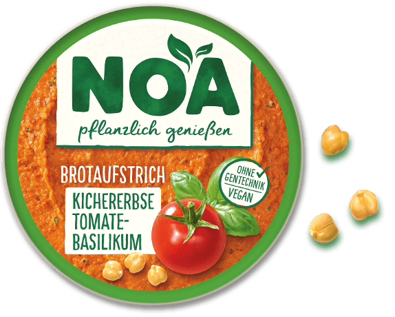 Brotaufstrich Kichererbse Tomate-Basilikum