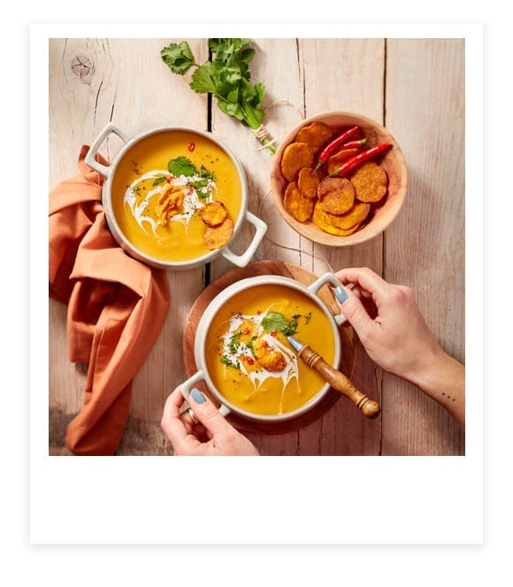 Scharfe Süßkartoffelsuppe mit Kokos