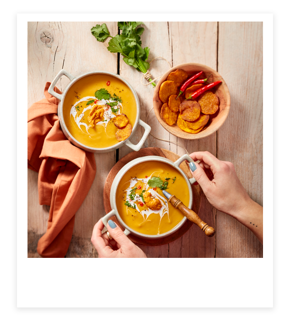 Scharfe Süßkartoffelsuppe mit Kokos