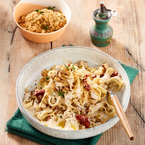 Vegane Tagliatelle Carbonara