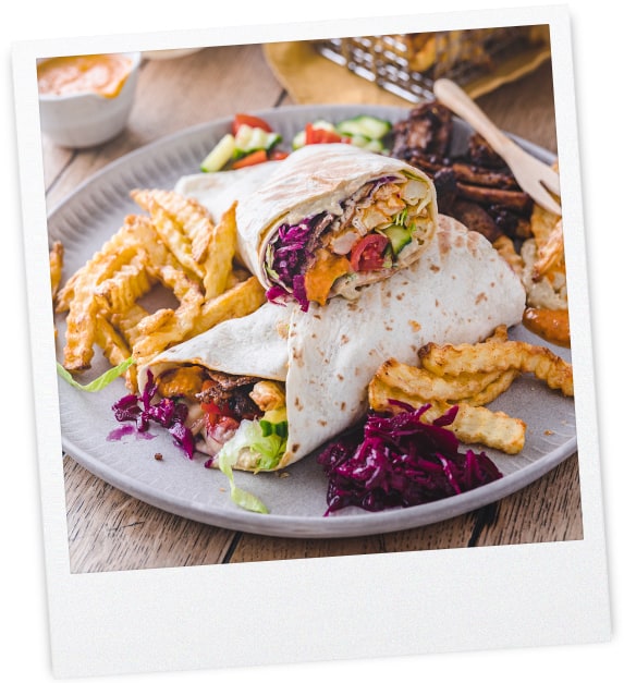 Pomm Dürüm mit Tofu-Gyros